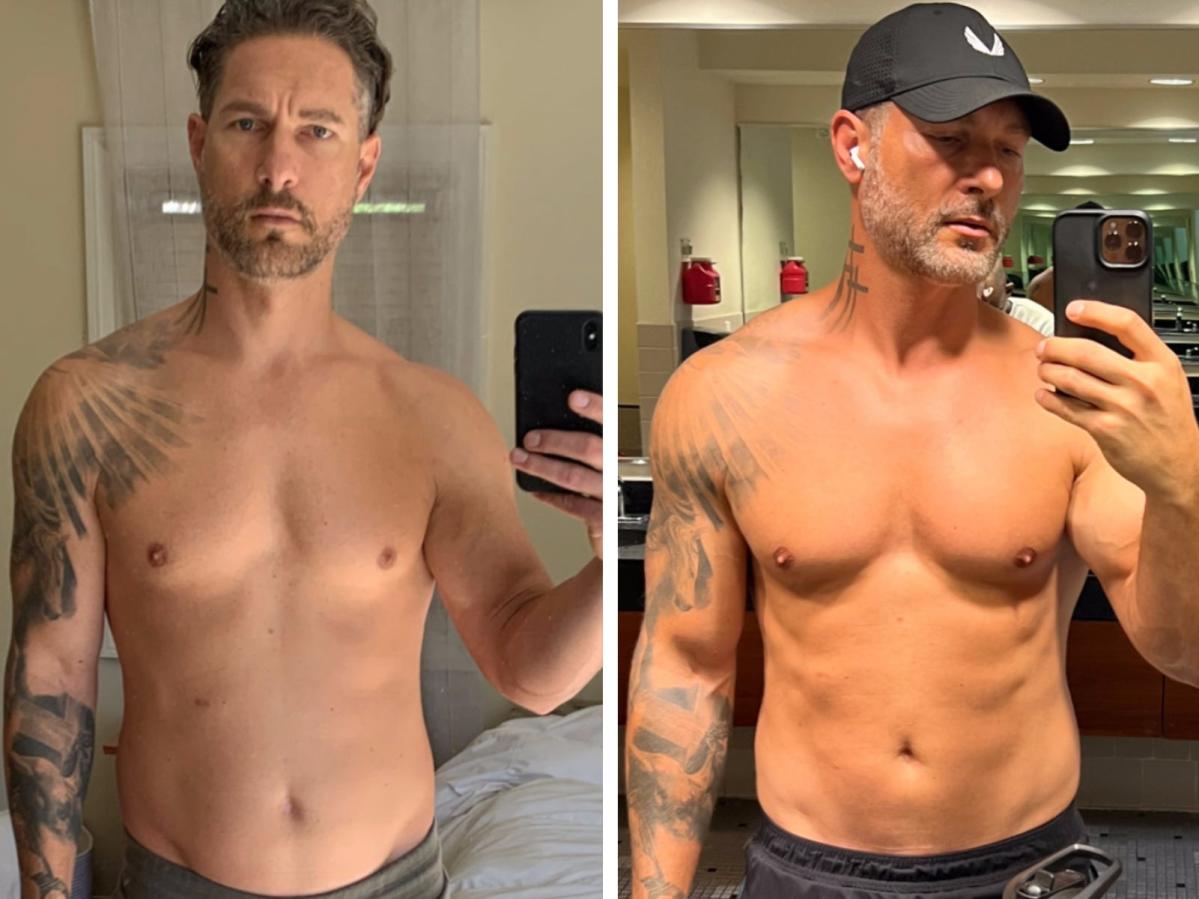 Before and after photo shows what happened when 42-year-old model underwent testosterone therapy to gain muscle and energy