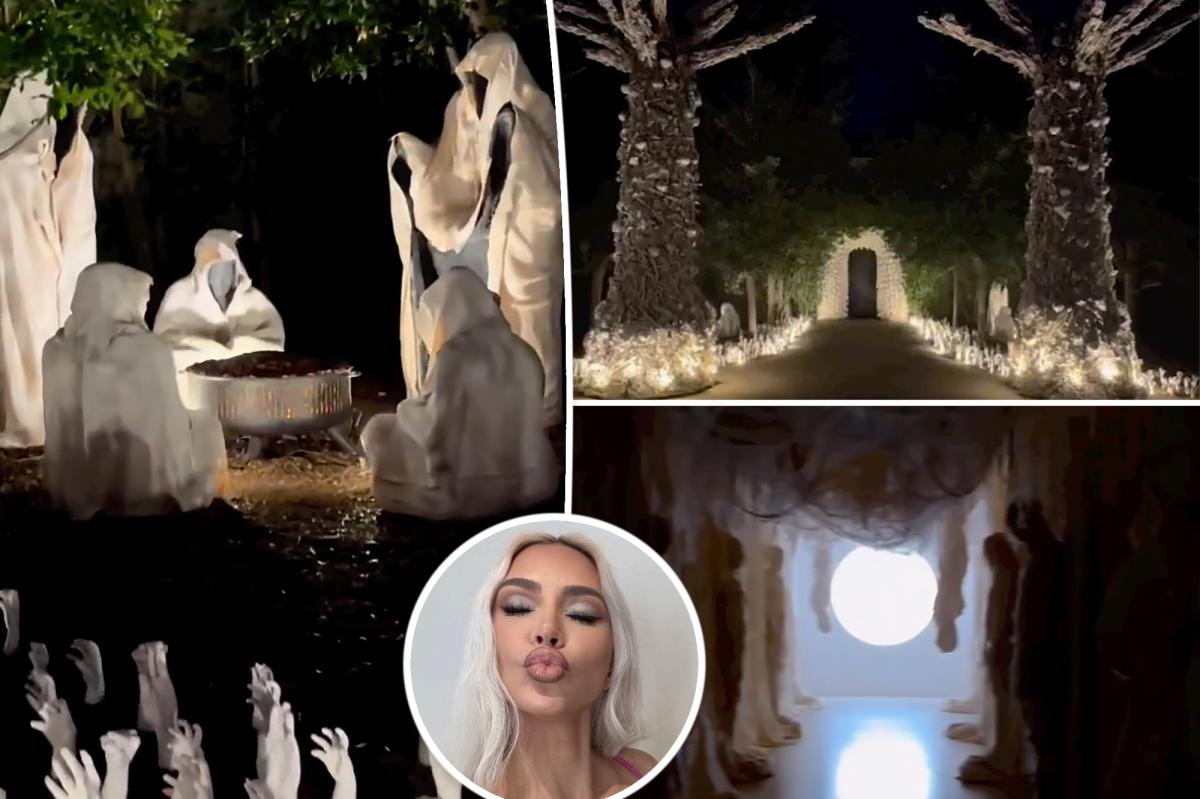 Kim Kardashian Shows Off 'Scary' and Exaggerated Halloween Decorations