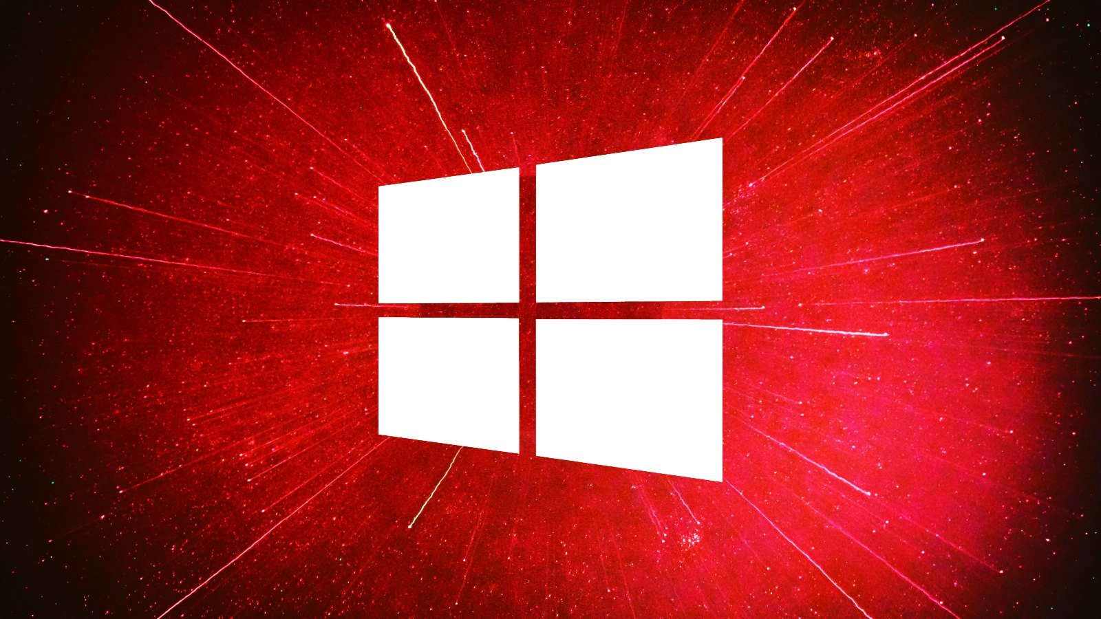 Windows logo on a red background