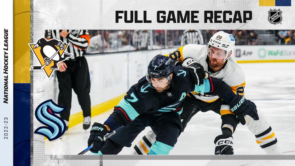 Jones helps Kraken inflict fourth straight loss on Penguins