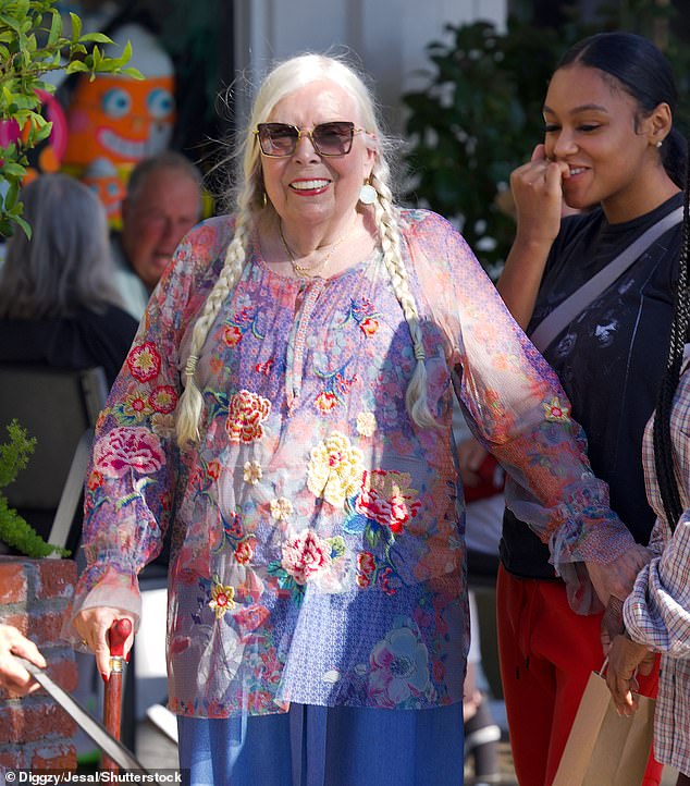 Royalty of music!  Folk icon Joni Mitchell was pictured as she prepares for her first headlining gig in over 23 years