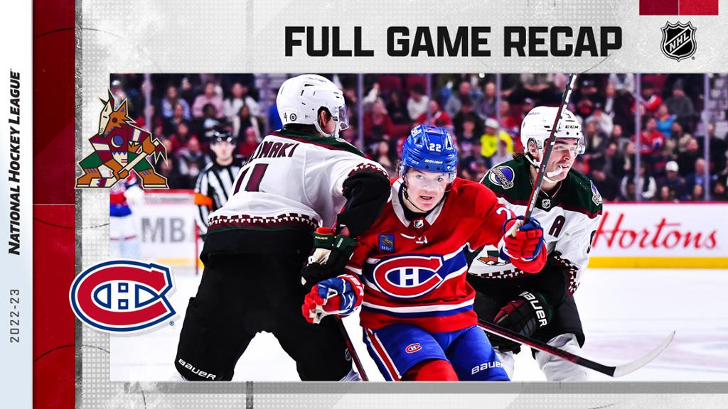 Slafkovsky scores his first NHL goal in Habs win over Coyotes