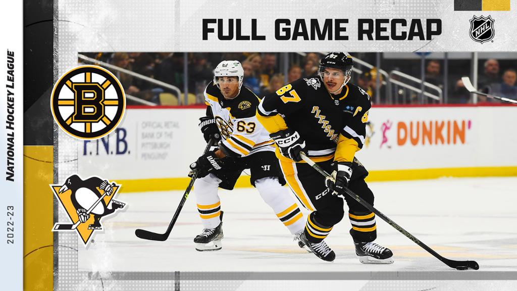 Bruins rally late, Penguins lead in overtime for sixth straight win
